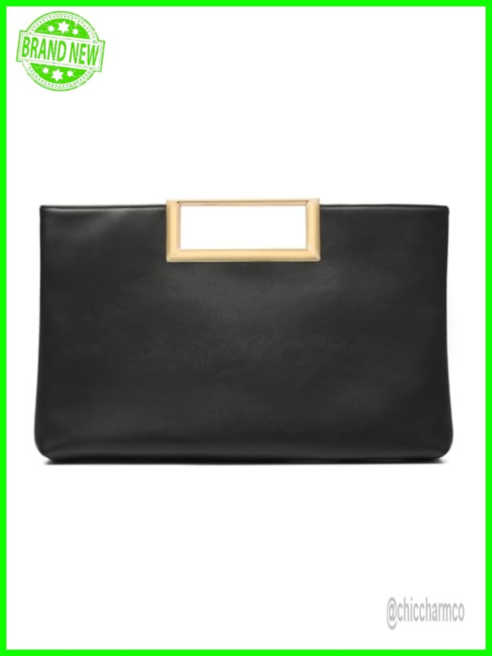 PU Leather Envelope Clutch Evening Crossbody Bag Detachable Strap
